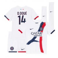 Paris Saint-Germain Desire Doue #14 Fußballbekleidung Auswärtstrikot Kinder 2024-25 Kurzarm (+ kurze hosen)